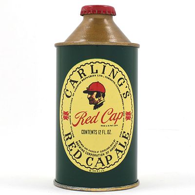 Carlings Red Cap Ale Cone Top NON-IRTP 156-28 MINTY. Brewer/Business Name: Carling Breweries 