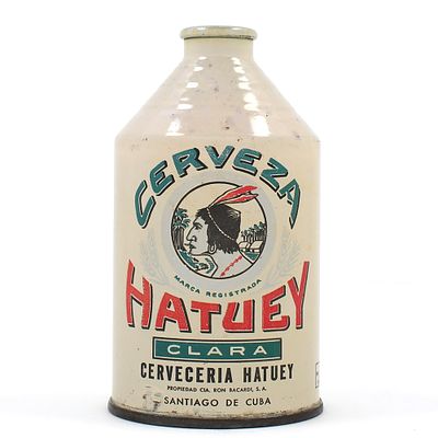 Cerveza Hatuey Clara Cuban Crowntainer SCARCE EXCELLENT. Brewer/Business Name: Cerveceria Hatuey 