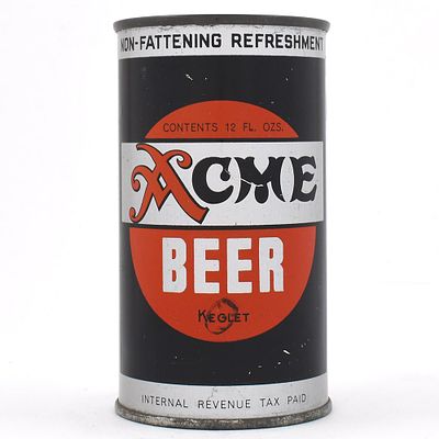 Acme Beer Instructional Bank Lid Flat Top KEGLET 28-40 OI 11. Brewer/Business Name: Acme 