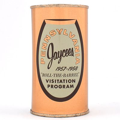 Ballantine Beer Pennsylvania Jaycees 1957-58 Benefit Bank Lid Flat Top UNLISTED. Brewer/Business 