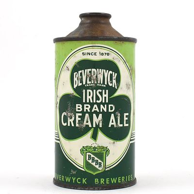 Beverwyck Irish Brand Cream Ale Cone Top 152-5. Brewer/Business Name: Beverwyck Breweries Inc. 