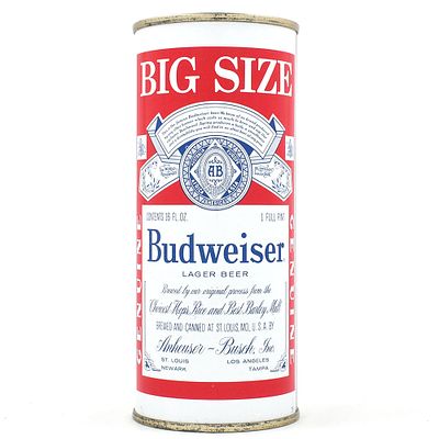 Budweiser Beer 16 Ounce Flat Top ST LOUIS 4 CITY BIG SIZE 226-28 MINTY. Brewer/Business Name: 