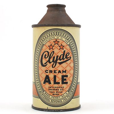 Clyde Cream Ale Cone Top 157-23. Brewer/Business Name: Enterprise Brewing Co., Fall River, 