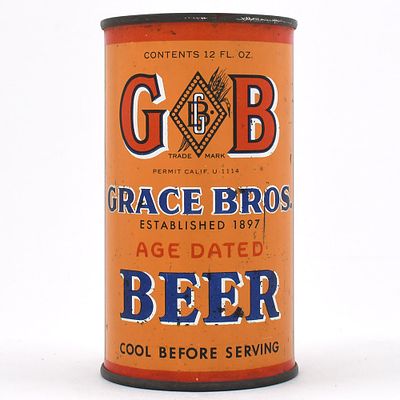 Grace Bros Age Dated Beer Instructional Flat Top METALLIC 67-32 OI 313. Brewer/Business Name: 
