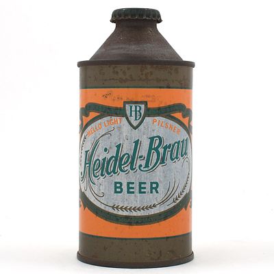 Heidel-Brau Beer Cone Top IRTP DNCMT 4 PERCENT 168-22. Brewer/Business Name: Sioux City Brewing 