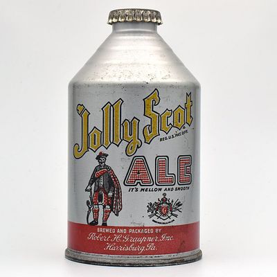 Jolly Scot Ale Crowntainer 195-31 -VERY RARE CLEAN-. Brewer: Robert H. Graupner Inc., Harrisburg, 