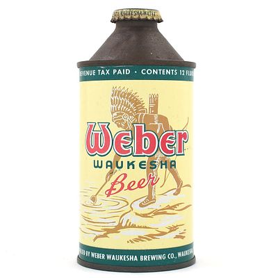 Weber Waukesha Beer Cone Top NON-IRTP 188-29 EXCELLENT. Brewer/Business Name: Weber Waukesha 
