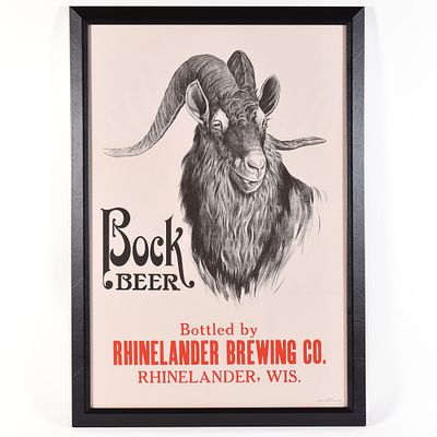 Rheinlander Bock Beer 1930s Paper Sign. Brewer/Business Name: Rheinlander Brewing Co. 