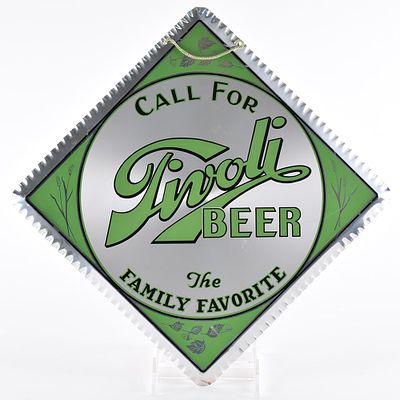 Tivoi Beer 1940s Aluminum LEYSE Sign ULTRA RARE LIKELY DETROIT. Brewer/Business Name: Tivoli 