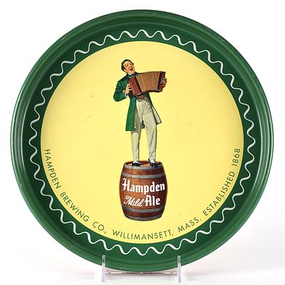 Hampden Mild Ale 1940s Serving Tray JOHNNY HAMPDEN. Brewer/Business Name: Hampden-Harvard 