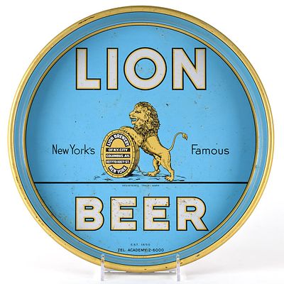 Lion Beer 1940s Serving Tray. Brewer/Business Name: Lion Brewery of New York City, New York, New 