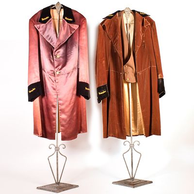 Hampden Ale-Beer 1940s Troubadour Velvet Silk Parade Coats Two Different. Brewer: Hampden 