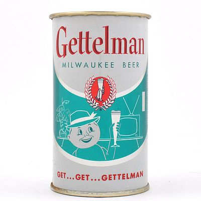 Gettelman Beer Drinking Cup Flat Top SATIN L69-23. Brewer/Business Name: Gettelman Brewing Corp. 