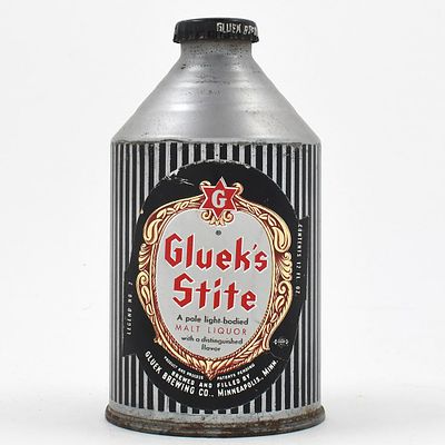 Glueks Stite Malt Liquor Paper Label Crowntainer 194-28 EXCELLENT. Brewer/Business Name: Gluek 
