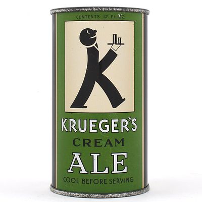 Kruegers Cream Ale PRETAX Flat Top 89-22 ACTUAL OI 456 EARLIEST PRODUCTION CAN NEAR MINT. Brewer/ 