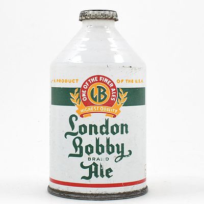 London Bobby Ale Crowntainer 196-32 CLEAN. Brewer/Business Name: Miami Valley Brewing Co. 