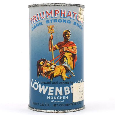 Lowenbrau Triumphator Beer German Flat Top EXCEPTIONAL. Brewer/Business Name: Lowenbrau Brewery 