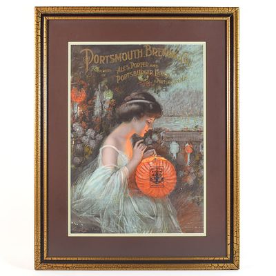 Portsmouth Brewing Victorian Lady Pre-Pro Chromolithograph RARE. Brewer/Business Name: 