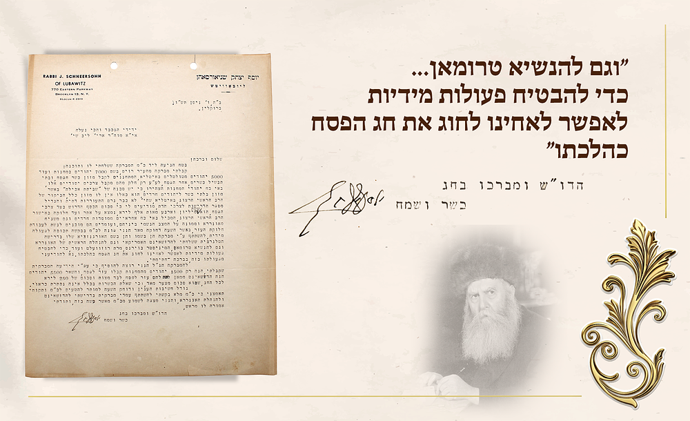 Letter by the Rebbe the Rayatz for the Needs of Holocaust Survivors in the DP Camps of Italy 