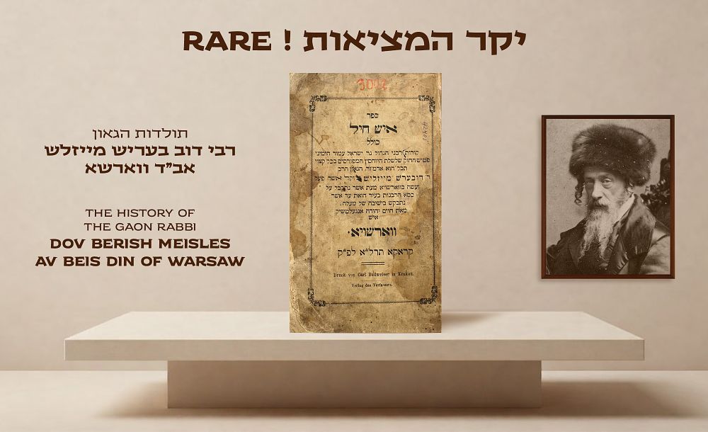 Rare! First Time Auctioned: Ish Chayil, the History of the Gaon Rabbi Dov Berish Meisles Av 