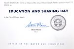 Official Proclamation by the Miami Beach Municipality for the Education and Sharing Day on the Image - 3