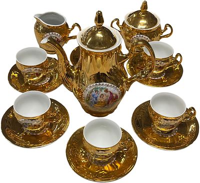A Bernadotte Porcelaine Fine de Boheme coffee service, 15 piece set. No Shipping.