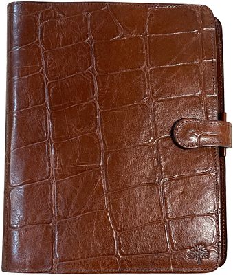 A Mulberry Croc-Embossed Leather Personal Organiser and Desk Accessory
