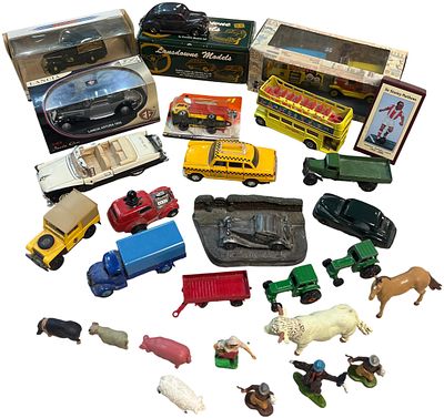 An Assortment of Die-cast Model Vehicles, Plastic Figures, and Memorabilia including Lansdowne 