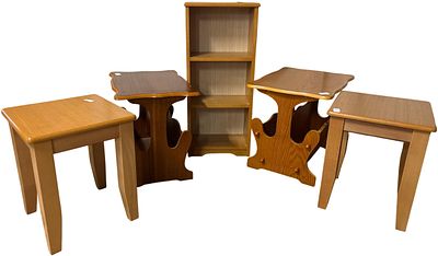 A Collection of Contemporary and Late 20th-Century Wooden Occasional Furniture, No Shipping. 