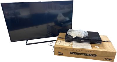 A Trio of Home Entertainment Electronics including a Panasonic Television, a Panasonic 