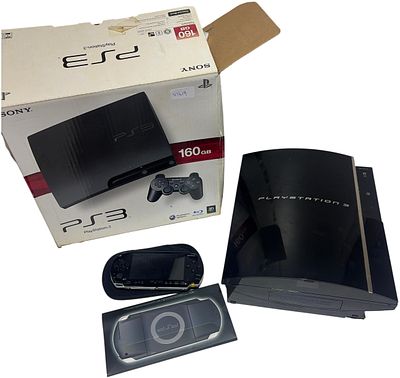 A Group of Sony PlayStation Gaming Consoles and Accessories (untested)