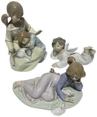 A Trio of Lladr&oacute; Porcelain Figurines, No shipping