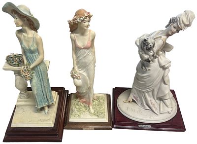 A Trio of Italian Style Bisque Porcelain Figurines including a Bruno Merli example and Others. 