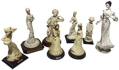 A Collection of Italian Cold-Cast Resin Figurines including B. Merli and Florence Sculture 