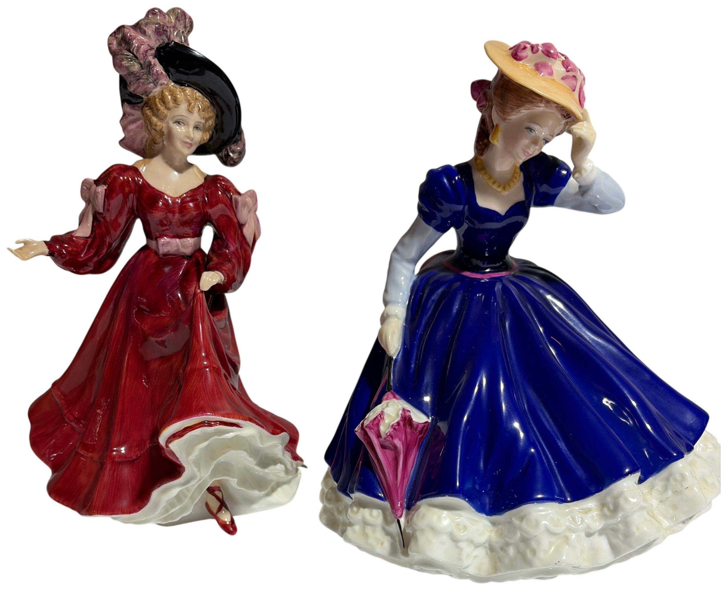A Pair of Royal Doulton Bone China Figure of the Year Figurines Mary