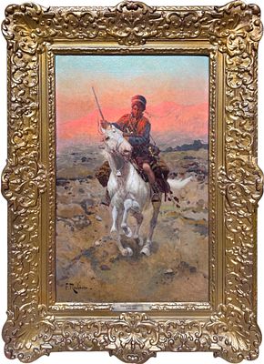 Рубо Франц Алексеевич (1856-1928) - Верховой курд. 1910-е - 1920-е гг. Холст, масло. 62,2 х 39,7 см. 