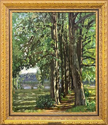 Жуковский Станислав Юлианович (1875-1944) - Аллея над Неманом. 1930-е гг. Холст, масло. 74,7 х 62 см