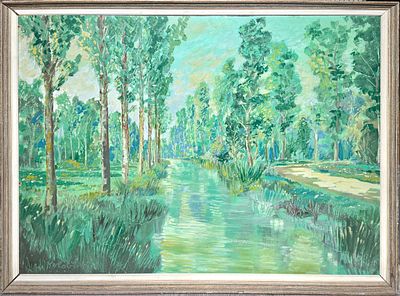 Коровин Алексей Константинович (1897-1950) - Пейзаж. Дерево, масло. 85 х 115 см. ПОДПИСЬ: слева 