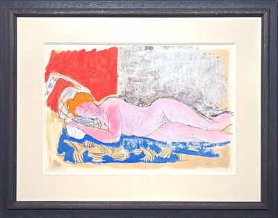 Поляков Валентин Иванович (1899-1976) - Лежащая обнаженная. 1967. Бумага, графитный карандаш 