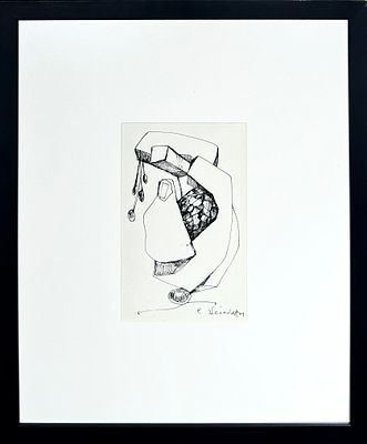 Неизвестный Эрнст Иосифович (1925-2016) - Без названия. Бумага, тушь. 20,5 х 13 см. ПОДПИСЬ: 