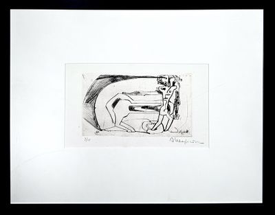 Неизвестный Эрнст Иосифович (1925-2016) - Из цикла «Кентавр». Тираж 3/10. Бумага, офорт. 11 х 19,4 см