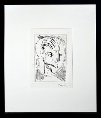 Неизвестный Эрнст Иосифович (1925-2016) - Портрет Данте. Бумага, офорт. 20,5 х 14,7 см. ПОДПИСЬ: 