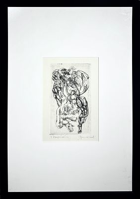 Неизвестный Эрнст Иосифович (1925-2016) - Рассеченная. 1966 г. Бумага, офорт. 19 х 11,5 см. ПОДПИС 