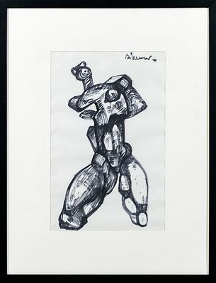 Неизвестный Эрнст Иосифович (1925-2016) - Торс. 1960-е гг. Бумага, фломастер. 41,2 х 25,2 см. ПРОВ 