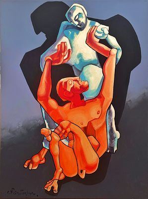 Неизвестный Эрнст Иосифович (1925-2016) - Без названия. Холст, акрил. 119,4 х 89,8 см. ПОДПИСЬ: 