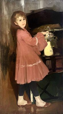 Шмаров Павел Дмитриевич (1874-1950) - Портрет девочки с ромашками. Кон. ХIХ - нач. ХХ вв. Холст 