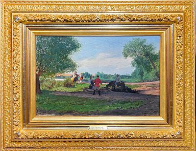 Трутовский Константин Александрович (1826-1893) - После сенокоса. 1890 г. Холст, масло. 36 х 53,5 см. 