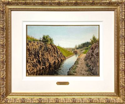 *Премацци Луиджи Осипович (1814-1891) - Шлюз &laquo;Лауритсала&raquo; на Сайменском канале. Финляндия. 