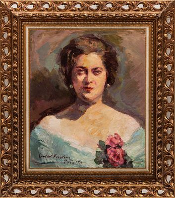Коровин Константин Алексеевич (1861-1939) - Женский портрет. 1931 г. Холст, масло. 64,7 х 54 см . 