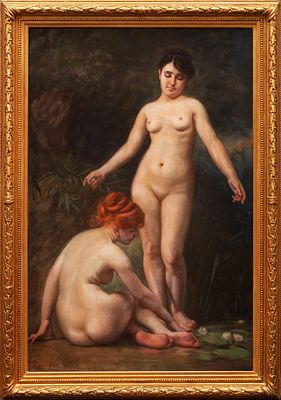 * Бакалович Владислав (Ладислав) (1833-1903) - Купальщицы. Последняя треть XIX века. Бумага на 